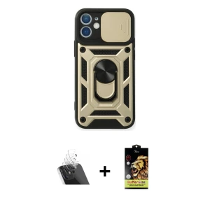 ieg™ iPhone 11 Kılıf Ahenk Klasik - Siyah Buffer Cam Ekran Koruyucu + Kamera Lens Koruma Cam - SF