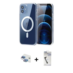 ieg™ iPhone 11 Kılıf Ahenk Minimal Serisi - Şeffaf Uv Polymer Nano Ekran Koruyucu + Pers Alüminyum Kamera Lens - GI