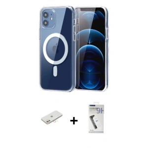 ieg™ iPhone 11 Kılıf Ahenk Minimal Serisi - Şeffaf Uv Polymer Nano Ekran Koruyucu + Renkli Kamera Lens Koruma Cam - YL