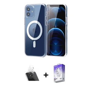 ieg™ iPhone 11 Kılıf Ahenk Minimal Serisi - Siyah Bilvis 5in1 3D Magic Cam Ekran Koruyucu + Kamera Lens Koruma Cam - SF