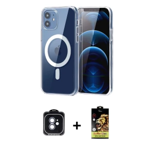 ieg™ iPhone 11 Kılıf Ahenk Minimal Serisi - Siyah Buffer Cam Ekran Koruyucu + PVD Metal Kamera Lens - MI