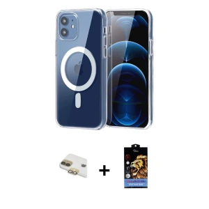 ieg™ iPhone 11 Kılıf Ahenk Minimal Serisi - Siyah Buffer Hayalet Cam Ekran Koruyucu + Pers Alüminyum Kamera Lens - GD