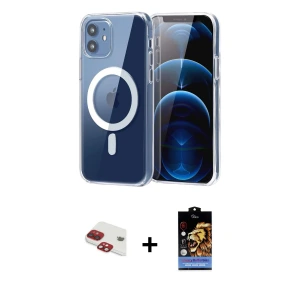 ieg™ iPhone 11 Kılıf Ahenk Minimal Serisi - Siyah Buffer Hayalet Cam Ekran Koruyucu + Pers Alüminyum Kamera Lens - KI