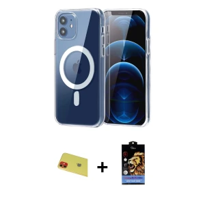 ieg™ iPhone 11 Kılıf Ahenk Minimal Serisi - Siyah Buffer Hayalet Cam Ekran Koruyucu + Rainbow Kamera Lens Koruma Cam - KI
