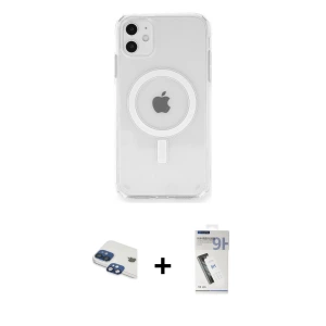 ieg™ iPhone 11 Kılıf Ahenk Yansıma Prime - Şeffaf Uv Polymer Nano Ekran Koruyucu + Pers Alüminyum Kamera Lens - LT