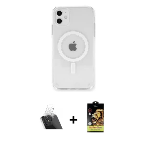 ieg™ iPhone 11 Kılıf Ahenk Yansıma Prime - Siyah Buffer Cam Ekran Koruyucu + Kamera Lens Koruma Cam - SF