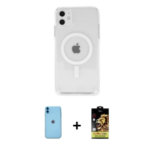 ieg™ iPhone 11 Kılıf Ahenk Yansıma Prime - Siyah Buffer Cam Ekran Koruyucu + Neon Fosforlu Kamera Lens - MI