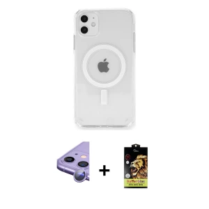 ieg™ iPhone 11 Kılıf Ahenk Yansıma Prime - Siyah Buffer Cam Ekran Koruyucu + Raze Metal Kamera Lens - MR