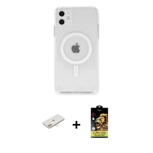 ieg™ iPhone 11 Kılıf Ahenk Yansıma Prime - Siyah Buffer Cam Ekran Koruyucu + Renkli Kamera Lens Koruma Cam - YL