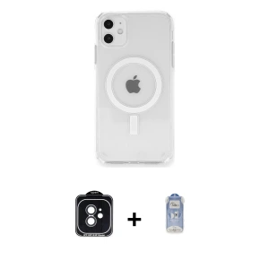 ieg™ iPhone 11 Kılıf Ahenk Yansıma Prime - Siyah Joko Magic 5D Cam + PVD Metal Kamera Lens - SH