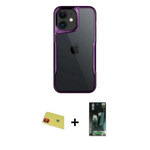 ieg™ iPhone 11 Kılıf Akış Çizgi Koleksiyonu - Şeffaf 360 Full Body Arka Koruyucu + Rainbow Kamera Lens Koruma Cam - KI