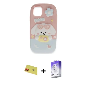 ieg™ iPhone 11 Kılıf Akış Yansıma - Siyah Bilvis 5in1 3D Magic Cam Ekran Koruyucu + Rainbow Kamera Lens Koruma Cam - KI