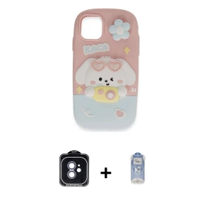 ieg™ iPhone 11 Kılıf Akış Yansıma - Siyah Joko Magic 5D Cam + PVD Metal Kamera Lens - MI