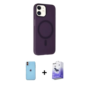 ieg™ iPhone 11 Kılıf Çekirdek Modern Prime - Siyah Bilvis 5in1 5D Magic Hayalet Cam Ekran Koruyucu + Neon Fosforlu Kamera Lens - TU