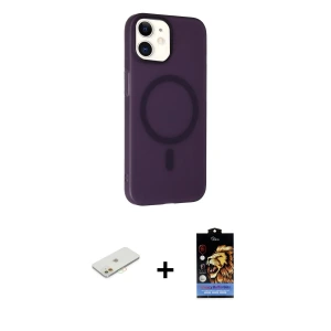 ieg™ iPhone 11 Kılıf Çekirdek Modern Prime - Siyah Buffer Hayalet Cam Ekran Koruyucu + Renkli Kamera Lens Koruma Cam - TU