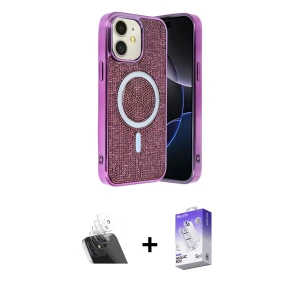 ieg™ iPhone 11 Kılıf Eksen Çizgi - Siyah Bilvis 5in1 3D Magic Cam Ekran Koruyucu + Kamera Lens Koruma Cam - SF