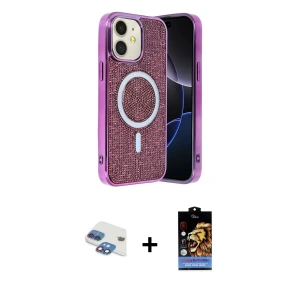 ieg™ iPhone 11 Kılıf Eksen Çizgi - Siyah Buffer Hayalet Cam Ekran Koruyucu + Pers Alüminyum Kamera Lens - GI