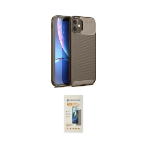 ieg™ iPhone 11 Kılıf Eksen Form Prime - Siyah 6D Mat Seramik Hayalet Nano Ekran Koruyucu