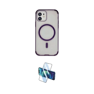 ieg™ iPhone 11 Kılıf Eksen Klasik Koleksiyonu - Siyah 3D Antistatik Cam Ekran Koruyucu