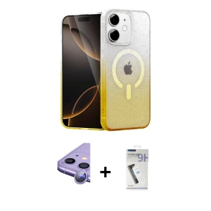ieg™ iPhone 11 Kılıf Eksen Minimal Özel Seri - Şeffaf Uv Polymer Nano Ekran Koruyucu + Raze Metal Kamera Lens - MR