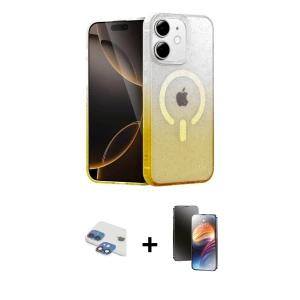 ieg™ iPhone 11 Kılıf Eksen Minimal Özel Seri - Siyah 3D Antistatik Mat Seramik Nano Ekran Koruyucu + Pers Alüminyum Kamera Lens - GI