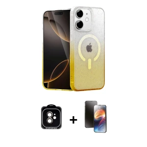 ieg™ iPhone 11 Kılıf Eksen Minimal Özel Seri - Siyah 3D Antistatik Mat Seramik Nano Ekran Koruyucu + PVD Metal Kamera Lens - TU
