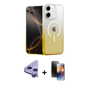 ieg™ iPhone 11 Kılıf Eksen Minimal Özel Seri - Siyah 3D Antistatik Mat Seramik Nano Ekran Koruyucu + Raze Metal Kamera Lens - MR