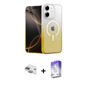 ieg™ iPhone 11 Kılıf Eksen Minimal Özel Seri - Siyah Bilvis 5in1 3D Magic Cam Ekran Koruyucu + Pers Alüminyum Kamera Lens - YL