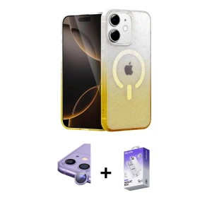 ieg™ iPhone 11 Kılıf Eksen Minimal Özel Seri - Siyah Bilvis 5in1 3D Magic Cam Ekran Koruyucu + Raze Metal Kamera Lens - MR
