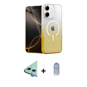 ieg™ iPhone 11 Kılıf Eksen Minimal Özel Seri - Siyah Joko Magic 5D Cam + Raze Metal Kamera Lens - MI