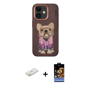 ieg™ iPhone 11 Kılıf İz Minimal Koleksiyonu - Siyah Buffer Hayalet Cam Ekran Koruyucu + Renkli Kamera Lens Koruma Cam - TU
