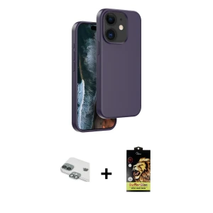 ieg™ iPhone 11 Kılıf Kıvılcım Çizgi Serisi - Siyah Buffer Cam Ekran Koruyucu + Pers Alüminyum Kamera Lens - YL
