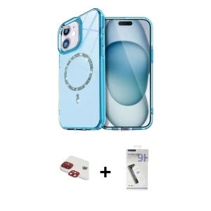 ieg™ iPhone 11 Kılıf Kıvılcım Form Prime - Şeffaf Uv Polymer Nano Ekran Koruyucu + Pers Alüminyum Kamera Lens - KI