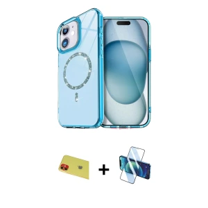 ieg™ iPhone 11 Kılıf Kıvılcım Form Prime - Siyah 3D Antistatik Seramik Nano Ekran Koruyucu + Rainbow Kamera Lens Koruma Cam - KI