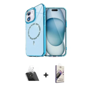 ieg™ iPhone 11 Kılıf Kıvılcım Form Prime - Siyah Bilvis 3D Mat Cam Ekran Koruyucu + Kamera Lens Koruma Cam - SF
