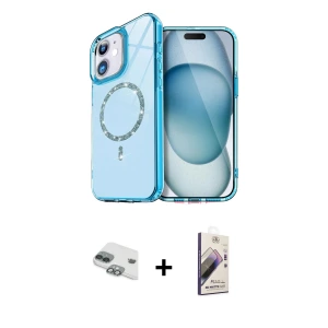 ieg™ iPhone 11 Kılıf Kıvılcım Form Prime - Siyah Bilvis 3D Mat Cam Ekran Koruyucu + Pers Alüminyum Kamera Lens - YL