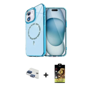 ieg™ iPhone 11 Kılıf Kıvılcım Form Prime - Siyah Buffer Cam Ekran Koruyucu + Pers Alüminyum Kamera Lens - LT