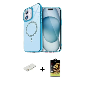ieg™ iPhone 11 Kılıf Kıvılcım Form Prime - Siyah Buffer Cam Ekran Koruyucu + Renkli Kamera Lens Koruma Cam - TU