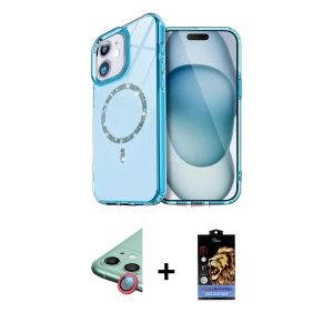 ieg™ iPhone 11 Kılıf Kıvılcım Form Prime - Siyah Buffer Hayalet Cam Ekran Koruyucu + Raze Metal Kamera Lens - KI