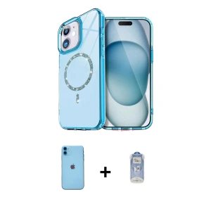 ieg™ iPhone 11 Kılıf Kıvılcım Form Prime - Siyah Joko Magic 5D Cam + Neon Fosforlu Kamera Lens - MI