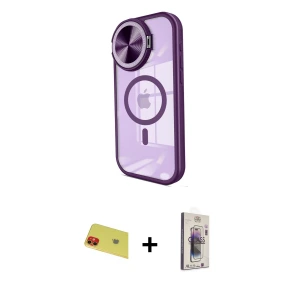 ieg™ iPhone 11 Kılıf Kıvılcım Modern Koleksiyonu - Siyah Bilvis 3D Cam Ekran Koruyucu + Rainbow Kamera Lens Koruma Cam - KI