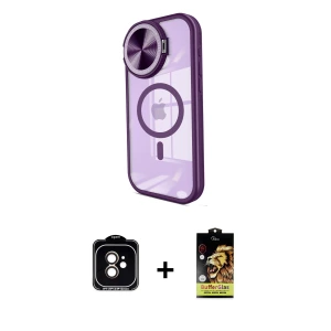 ieg™ iPhone 11 Kılıf Kıvılcım Modern Koleksiyonu - Siyah Buffer Cam Ekran Koruyucu + PVD Metal Kamera Lens - TU