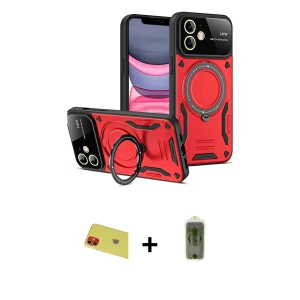 ieg™ iPhone 11 Kılıf Kıvılcım Modern Serisi - Siyah Joko Magic 5D Hayalet Cam + Rainbow Kamera Lens Koruma Cam - KI