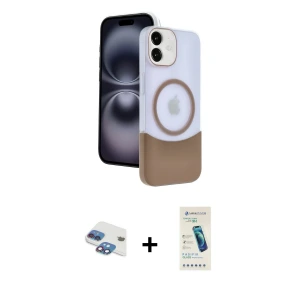 ieg™ iPhone 11 Kılıf Kozmos Form Özel Seri - Şeffaf Pasifik Cam Ekran Koruyucu + Pers Alüminyum Kamera Lens - GI
