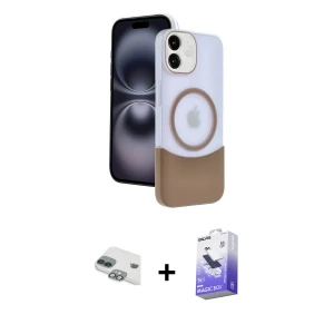 ieg™ iPhone 11 Kılıf Kozmos Form Özel Seri - Siyah Bilvis 5in1 5D Magic Hayalet Cam Ekran Koruyucu + Pers Alüminyum Kamera Lens - YL