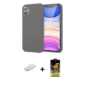 ieg™ iPhone 11 Kılıf Kozmos Yansıma Özel Seri - Siyah Buffer Cam Ekran Koruyucu + Renkli Kamera Lens Koruma Cam - SI