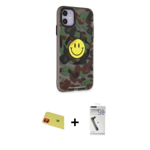 ieg™ iPhone 11 Kılıf Nova Doku Koleksiyonu - Şeffaf Uv Polymer Nano Ekran Koruyucu + Rainbow Kamera Lens Koruma Cam - KI