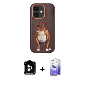 ieg™ iPhone 11 Kılıf Nova Form Koleksiyonu - Siyah Bilvis 5in1 5D Magic Hayalet Cam Ekran Koruyucu + PVD Metal Kamera Lens - TU