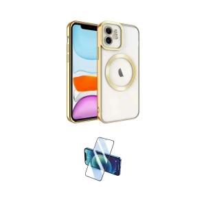 ieg™ iPhone 11 Kılıf Nova Işık Özel Seri - Siyah 3D Antistatik Cam Ekran Koruyucu