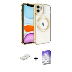 ieg™ iPhone 11 Kılıf Nova Işık Özel Seri - Siyah Bilvis 5in1 3D Magic Cam Ekran Koruyucu + Renkli Kamera Lens Koruma Cam - YL